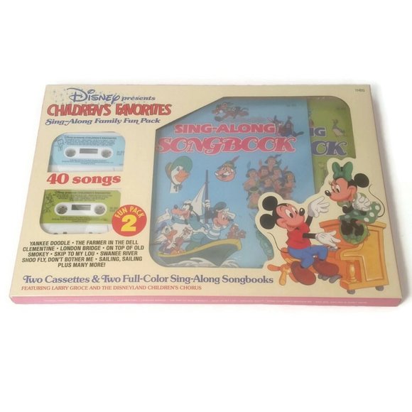 Disney's Read Along Cassettes & Books Sing Along Songs Family Fun Pack #2 Vtg - Picture 2 of 5